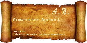 Armbruster Norbert névjegykártya